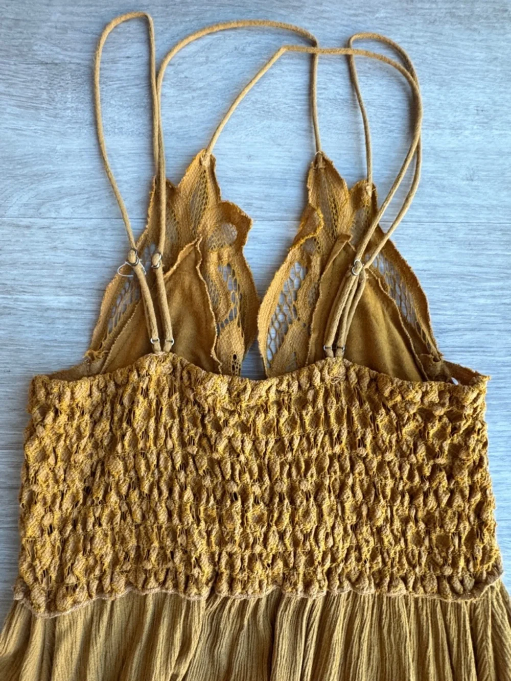 Free People Womens Adella Slip Dress Golden Yellow Lace Fairy Dress XS - Picture 10 of 11